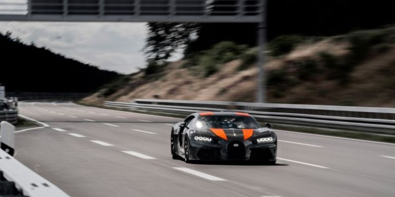 Bugatti Chiron Super Sport on a race track.