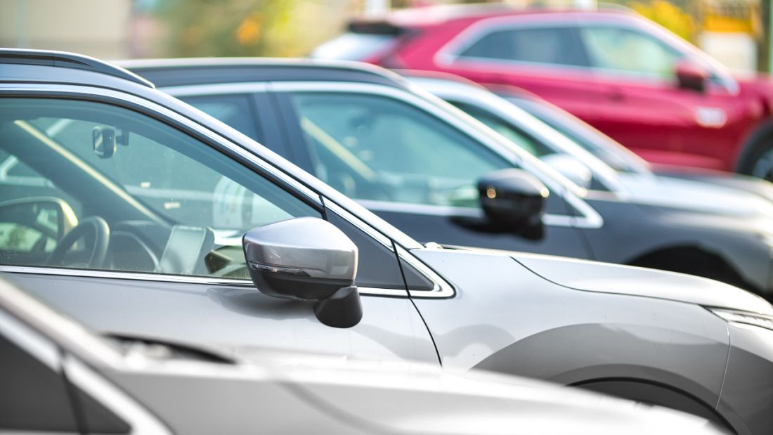 A series of car lined up.