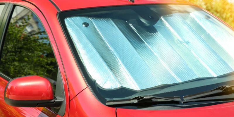 A sunshade used to keep the car cool  