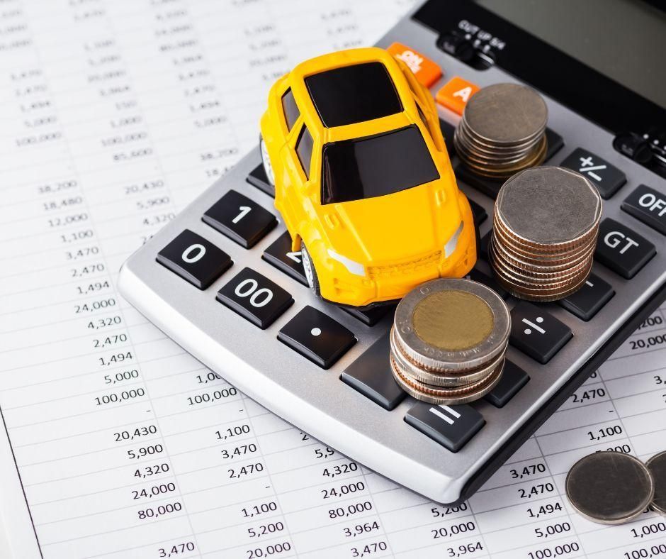 toy car on calculator