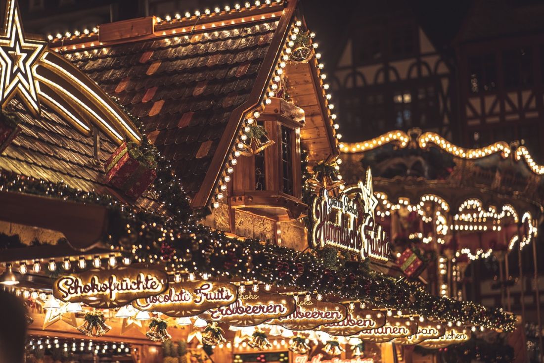 christmas stall at a german christmas market