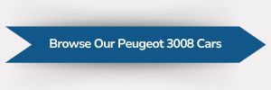 Blue ribbon-shaped banner with white text reading ‘Browse Our Peugeot 3008 Cars’
