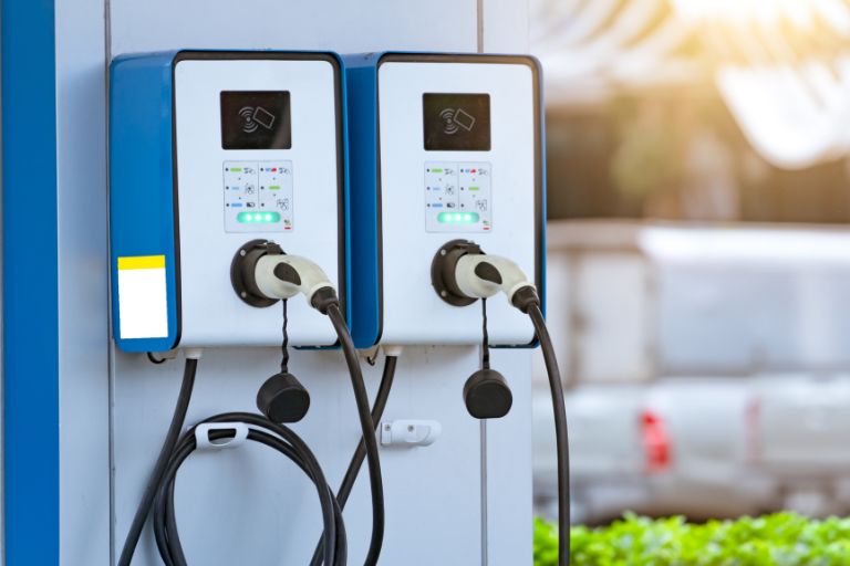 Two EV charging points next to each other.