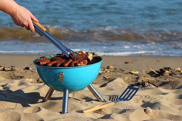 portable bbq on the beach