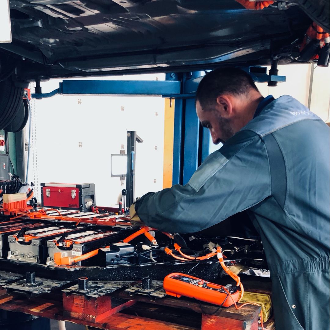Mark Our Head Technician Working on an Electric Lexus Angus Mackinnon
