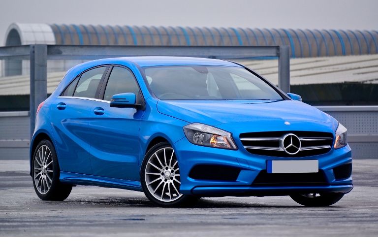blue mercedes a-class