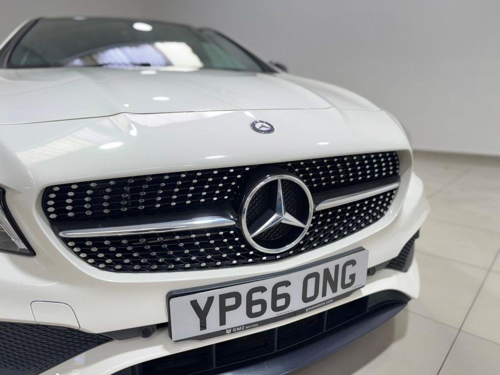 Mercedes-Benz GLA in white, showcasing a sleek design and modern features.