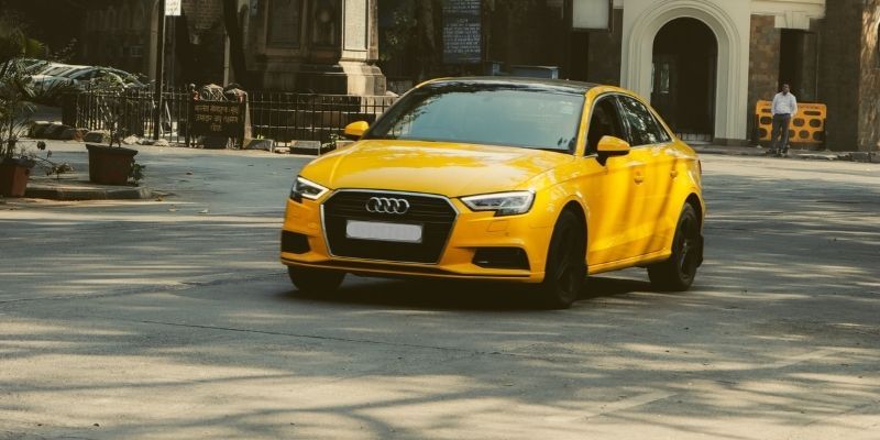 Yellow Audi A3 