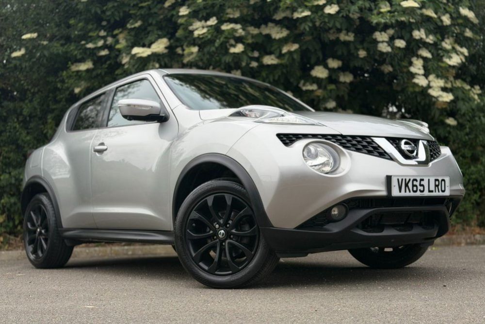 Silver Nissan Juke Tekna dCi crossover with black alloy wheels for sale at Mersea Cars Colchester Essex