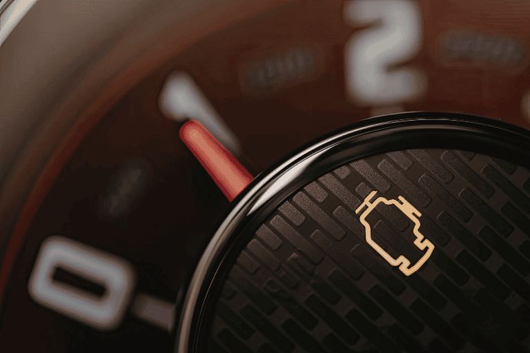 Engine car warning light on a dashboard, which needs to be checket before an MOT