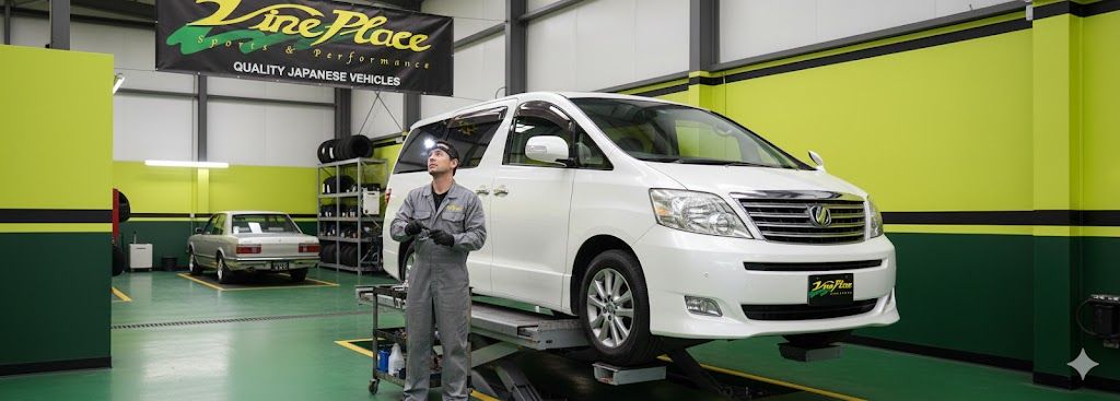 Certified technician rectifying MOT advisories and carrying out a full service on a Japanese import Toyota Alphard