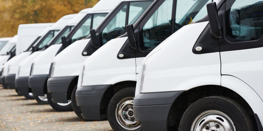 vans parked in a row 