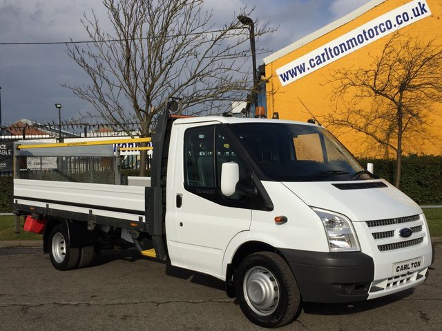 2012 62 Ford Transit 125 T350 EF DROPSIDE + TAIL LIFT 13.5FT ALLOY BODY DRW EX LEASE FSH FREE UK DELIVERY