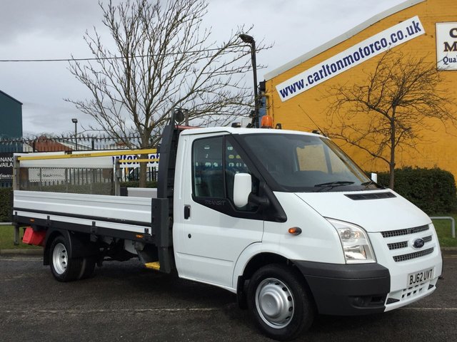 2012 62 Ford Transit 125 T350 EF Dropside + Tail Lift 13.5FT Alloy Body DRW Ex Lease FSH Free UK Delivery