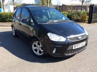 USED 2007 57 FORD C-MAX 2.0 ZETEC 5d AUTO 145 BHP BLACK WITH PRIVACY GLASS++ALLOYS++FOG LIGHTS++FOLDING SEATS++AUX INPUT++REAR DINNER TRAYS
