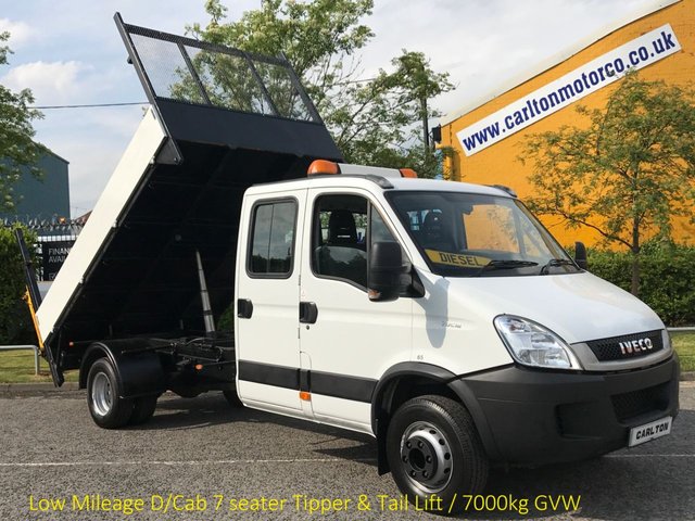 2011 60 Iveco-Ford Daily 70C17 3.0Hpt D/Cab Tipper+T/Lift Low Mileage DRW Ex Council authority, Delivery T,B,A