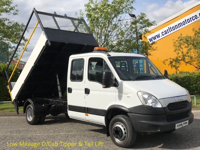2012 61 Iveco-Ford Daily 70C17 EEV Eco 3.0Hpt D/Cab Tipper+T/Lift Low Mileage Ex Council Authority Delivery T,B,A