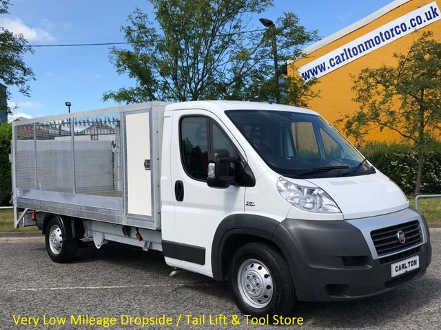 2013 63 Fiat Ducato 35 Maxi Dropside+Tail-Lift Toolbox,Caged Sides Low mileage 22k