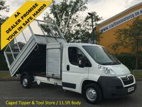 USED 2010 10 CITROEN RELAY 2010/ 10 Citroen Relay 2.2HDi 120 L3 35 Tipper + Toolbox Caged Sides Low Mileage Ex lease light use Free UK Delivery 