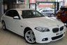 USED 2014 14 BMW 5 SERIES 2.0 520D M SPORT 4d AUTO 181 BHP FULL BMW SERVICE HISTORY + FULL BLACK LEATHER SEATS + SAT NAV + REVERSE CAMERA + BLUETOOTH + CRUISE CONTROL + HEATED SEATS + DAB RADIO + 18 INCH ALLOYS + HARMON/KARDON SURROUND SOUND SYSTEM