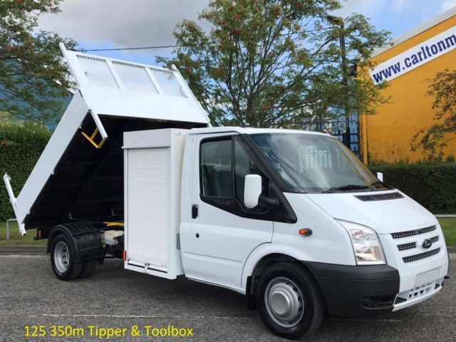 2012 12 Ford Transit 2.2 125 350 LWB Tipper+Pod Toolbox DRW Council, Free UK Delivery,