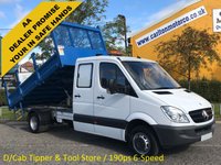 USED 2011 61 MERCEDES-BENZ SPRINTER 3.0 519 CDI 190 Lwb Crew cab Tipper 5000kgs Low Mileage Rare Semi-Auto Delivery T,B,A 