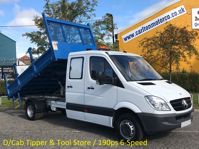 2011 61 Mercedes-Benz Sprinter 3.0 519 CDI 190 Lwb Crew cab Tipper 5000kgs Low Mileage Rare Semi-Auto Delivery T,B,A