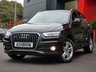 USED 2014 14 AUDI Q3 2.0 TDI QUATTRO S LINE 5d AUTO 177 S/S UPGRADE SAT NAV, UPGRADE HEATED FRONT SEATS, REAR ACOUSTIC PARKING SENSORS, BLUETOOTH PHONE & MUSIC STREAMING,  AUDI MUSIC INTERFACE FOR IPOD / USB DEVICES (AMI), AUTOMATIC GEARBOX, QUATTRO 4 WHEEL DRIVE, START STOP TECHNOLOGY, LED XENON LIGHTS, 18 INCH TWIN 5 SPOKE ALLOY WHEELS, BLACK 1/2 LEATHER INTERIOR, SPORT SEATS WITH ELECTRIC LUMBAR SUPPORT, LEATHER 3 SPOKE SPORTS MULTIFUNCTION TIPTRONIC STEERING WHEEL (PADDLE SHIFT), AUTO LIGHTS & WIPERS, DUAL CLIMATE AIR CON, FULL SERVICE HISTORY