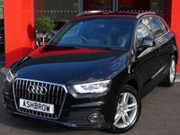 USED 2013 13 AUDI Q3 2.0 TDI S LINE 5d 140 S/S SAT NAV, REAR ACOUSTIC PARKING SENSORS, BLUETOOTH PHONE & MUSIC STREAMING, AUDI MUSIC INTERFACE FOR IPOD / USB DEVICES (AMI), PRIVACY GLASS, LED XENON LIGHTS, BLACK 1/2 LEATHER INTERIOR, SPORT SEATS WITH ELECTRIC LUMBAR SUPPORT, LEATHER 3 SPOKE SPORTS MULTIFUNCTION STEERING WHEEL, AUTO LIGHTS & WIPERS, DUAL CLIMATE AIR CON, AUDI SERVICE HISTORY