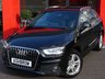 USED 2013 13 AUDI Q3 2.0 TDI S LINE 5d 140 S/S SAT NAV, REAR ACOUSTIC PARKING SENSORS, BLUETOOTH PHONE & MUSIC STREAMING, AUDI MUSIC INTERFACE FOR IPOD / USB DEVICES (AMI), PRIVACY GLASS, LED XENON LIGHTS, BLACK 1/2 LEATHER INTERIOR, SPORT SEATS WITH ELECTRIC LUMBAR SUPPORT, LEATHER 3 SPOKE SPORTS MULTIFUNCTION STEERING WHEEL, AUTO LIGHTS & WIPERS, DUAL CLIMATE AIR CON, AUDI SERVICE HISTORY