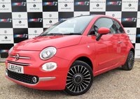 USED 2015 65 FIAT 500 1.2 LOUNGE 3d 69 BHP 60 MPG, Stunning Glam Coral, AC