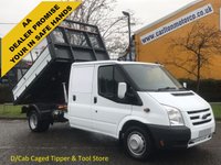 USED 2011 61 FORD TRANSIT Transit 2.4TDCi 115 350 D/Cab Caged Tipper- Rear Tool store, DRW Delivery TBA 