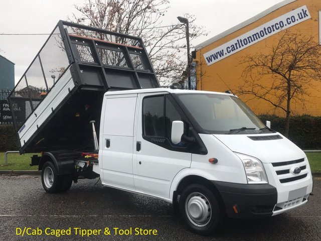 2011 61 Ford Transit Transit 2.4TDCi 115 350 D/Cab Caged Tipper- Rear Tool store, DRW Delivery TBA