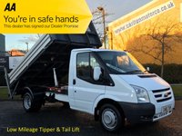 USED 2012 61 FORD TRANSIT 115 T350 Mwb Tipper+Tail Lift Alloy Body Low Mileage Ex Lease Full History Free UK Delivery 