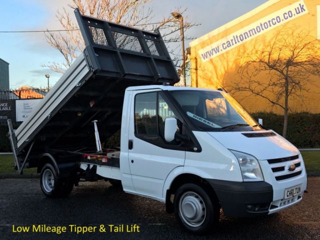 2012 61 Ford Transit 115 T350 Mwb Tipper+Tail Lift Alloy Body Low Mileage Ex Lease Full History Free UK Delivery