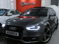 USED 2014 64 AUDI A4 AVANT 2.0 TDI S LINE BLACK EDITION 5d 150 S/S OVER &pound;5000 OF EXTRA SPEC, UPGRADE OPEN SKY PANORAMIC SUN ROOF, UPGRADE TECHNOLOGY PACK INCLUDING MMI NAVIGATION PLUS VOICE DIALOGUE SYSTEM & AUDI MUSIC INTERFACE (AMI) FOR IPOD / USB DEVICES, UPGRADE PARKING SYSTEM PLUS FRONT & REAR WITH DISPLAY, UPGRADE ELECTRIC HEATED FOLDING AUTO DIMMING DOOR MIRRORS, BANG & OLUFSEN SOUND SYSTEM, CRUISE CONTROL, DAB RADIO, POWER TAILGATE, BLUETOOTH PHONE & MUSIC STREAMING, WIRELESS LAN CONNECTION (WLAN), 1 OWNER FROM NEW, FULL AUDI SERVICE HISTORY