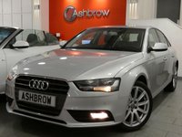 USED 2013 63 AUDI A4 2.0 TDI SE TECHNIK 4d 177 S/S UPGRADE HEATED FRONT SEATS, HDD SAT NAV WITH JUKEBOX & DVD PLAYBACK (MMI NAVIGATION PLUS), FULL LEATHER INTERIOR, DAB RADIO, WIRELESS LAN CONNECTION (WLAN), BLUETOOTH MOBILE PHONE PREP WITH MUSIC STREAMING, AUDI MUSIC INTERFACE FOR IPOD / USB DEVICES (AMI), FRONT & REAR PARKING SENSORS WITH DISPLAY, 18 INCH 10 SPOKE ALLOYS, LEATHER MULTI FUNCTION STEERING WHEEL, CRUISE CONTROL, LIGHT & RAIN SENSORS, FULL AUDI SERVICE HISTORY, &pound;30 ROAD TAX