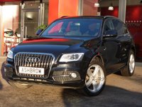 USED 2014 64 AUDI Q5 2.0 TDI QUATTRO S LINE PLUS 5d AUTO 177 S/S 1 OWNER FROM NEW, FULL SERVICE HISTORY, FULL BLACK LEATHER, NAV, JUKEBOX HDD, 19 IN SEGMENT ALLOYS, FRONT + REAR PARKING SENSORS W/ DISPLAY, BI XENON HEADLIGHTS W/ LED DRL, LED OPTIC TAIL LIGHTS, DAB, CRUISE, PRIVACY GLASS, HILL DESCENT CONTROL, BLUETOOTH W/ AUDIO STREAMING, DUAL ZONE CLIMATE A/C, WLAN, VOICE COMMAND, LEATHER MULTI FUNCTION STEERING WHEEL W/ PADDLE SHIFT, AUDI MUSIC INTERFACE, AUTO LIGHTS + WIPERS, AUTO DIMMING REAR VIEW, TRAFFIC INFO LIST, TYRE PRESSURE MONITORING SYSTEM, VAT Q
