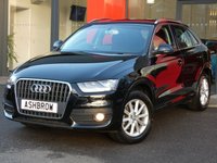 USED 2014 14 AUDI Q3 2.0 TDI SE 5d 140 S/S UPGRADE FULL PAINT FINISH (FULLY COLOUR CODED EXTERIOR), BLUETOOTH PHONE & MUSIC STREAMING, REAR ACOUSTIC PARKING SENSORS, AUDI MUSIC INTERFACE FOR IPOD / USB DEVICES (AMI), 17 INCH 10 SPOKE ALLOYS, ALUMINIUM ROOF RAILS, LEATHER MULTIFUNCTION STEERING WHEEL, LIGHT & RAIN SENSORS, DUAL CLIMATE AIR CON, TYRE PRESSURE MONITORING SYSTEM.  1 OWNER FROM NEW, FULL SERVICE HISTORY