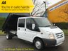 USED 2014 14 FORD TRANSIT 2.2 100 T350 D/Cab Tipper Low Mileage Toolstore DRW Delivery T,B,A 