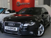 USED 2009 59 AUDI A4 2.0 TDI S LINE 4d 143 S/S UPGRADE LEATHER ALCANTARA UPHOLSTERY, UPGRADE GSM BLUETOOTH PHONE PREP, UPGRADE CRUISE CONTROL, UPGRADE SYMPHONY RADIO WITH 6CD CHANGER & SD CARD READER, DE-BADGE FEATURE, PRIVACY GLASS, LED XENON HEADLIGHTS, HEADLAMP WASHERS, S LINE BODY KIT, 18 INCH 5 SPOKE ALLOYS, LEATHER MULTIFUNCTION STEERING WHEEL, SPORT SEATS WITH ELECTRIC LUMBAR SUPPORT, LIGHT & RAIN SENSORS WITH AUTO DIMMING REAR VIEW MIRROR, AUX INPUT, DUAL CLIMATE AIR CON, FULL SERVICE HISTORY, CAMBELT & WATER PUMP CHANGED