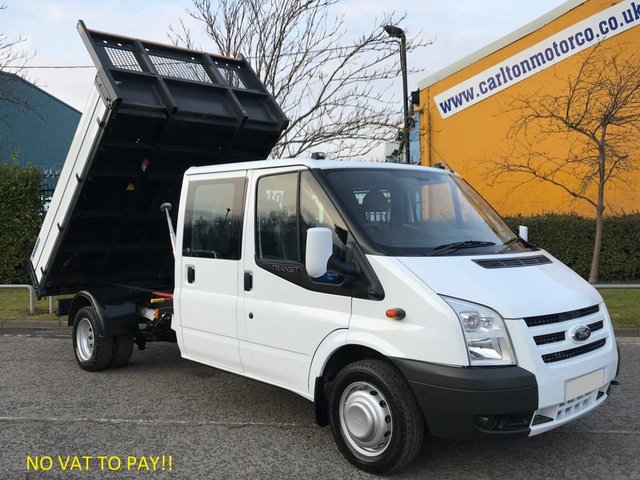 2012 12 Ford Transit 2.4 115 T350 D/CAB TIPPER # LOOK NO VAT TO PAY # ALLOY BODY LOW MILES DRW 