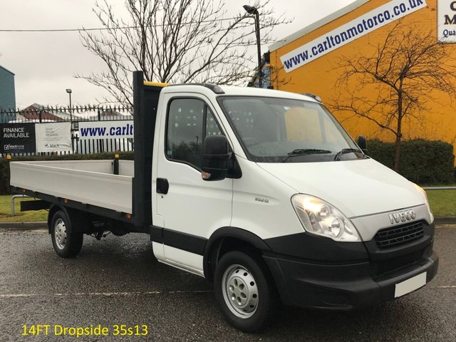 2013 13 Iveco-Ford Daily 2.3 35S13 126 DROPSIDE 14ft + Alloy Body SRW F,S,H.Ex Lease Free UK Delivery, 