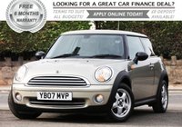 USED 2007 07 MINI HATCH ONE 1.4 ONE 3d 94 BHP +++ FREE 6 months Autoguard Warranty included in screen price +++