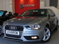 USED 2015 64 AUDI A4 2.0 TDI ULTRA SE TECHNIK 4d 163 S/S UPGRADE HEATED FRONT SEATS, HDD SAT NAV WITH JUKEBOX & DVD PLAYBACK (MMI NAVIGATION PLUS), FULL LEATHER INTERIOR, DAB RADIO, WIRELESS LAN CONNECTION (WLAN), BLUETOOTH MOBILE PHONE PREP WITH MUSIC STREAMING, AUDI MUSIC INTERFACE FOR IPOD / USB DEVICES (AMI), MMI WITH 2x SD CARD READERS, FRONT & REAR PARKING SENSORS WITH DISPLAY, FRONT FOG LIGHTS, 17 INCH 5 SPOKE ALLOYS, LEATHER MULTI FUNCTION STEERING WHEEL, CRUISE CONTROL, LIGHT & RAIN SENSORS, 1 OWNER FROM NEW, FULL SERVICE HISTORY, &pound;20 RFL