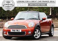 USED 2011 11 MINI CONVERTIBLE 1.6 ONE 2d 98 BHP +++ FREE 6 months Autoguard Warranty included in screen price +++