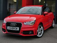 USED 2014 14 AUDI A1 1.6 TDI S LINE 3d 105 S/S &pound;0 TAX, FULL AUDI SERVICE HISTORY, UPGRADE EXTERIOR PAINT FINISH W/ BLACK ROOF CONTRAST LINE, UPGRADE PRIVACY GLASS, BLUETOOTH W/ AUDIO STREAMING, LEATHER 3 SPOKE MULTIFUNCITON SPORTS STEERING WHEEL, LED INTERIOR LIGHTS, (LED FOOTWELL LIGHTS + BACKGROUND LIGHTS INC UNDER DOOR PUDDLE LIGHTS), AUX IN FOR IPOD / MP3, A/C, FRONT FOGS, HALOGEN DRLS, DIS TRIP COMPUTER W/ DIGI SPEED DISPLAY, SPEED WARNING, GEAR RECOMMENDATION, SD CARD READER X1, CD READER, ELECTRIC WINDOWS, ELECTRIC HEATED MIRRORS