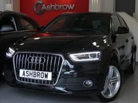 USED 2014 64 AUDI Q3 2.0 TDI QUATTRO S LINE PLUS 5d AUTO 177 S/S SAT NAV, FRONT & REAR PARKING SENSORS WITH DISPLAY, BLACK LEATHER ALCANTARA INTERIOR, CRUISE CONTROL, DAB RADIO, BLUETOOTH PHONE & MUSIC STREAMING,  QUATTRO 4 WHEEL DRIVE, 19 INCH 5 SEGMENT SPOKE ALLOYS, LED XENON LIGHTS, PRIVACY GLASS, LEATHER 3 SPOKE SPORTS MULTIFUNCTION TIPTRONIC STEERING WHEEL, AUTO LIGHTS & WIPERS WITH AUTO DIMMING REAR VIEW MIRROR, AUDI MUSIC INTERFACE, 1 OWNER FROM NEW, FULL AUDI SERVICE HISTORY