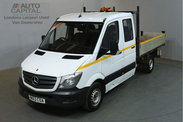 2013 63 MERCEDES-BENZ SPRINTER 2.1 313 CDI D/C MWB 129 BHP 6 SEATER RWD TIPPER