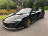 USED 2014 14 MCLAREN 650S 3.8 V8 SPIDER 2d AUTO 630 BHP FACTORY SPECIFICATION: 20" Super Lightweight Forged Matt Black Alloy Wheels, Meridian Surround Sound System, Carbon Fibre Interior Upgrade, Electric Adjustable Heated Memory Seats, Front and Rear Parking Sensors + Reversing camera, Alloy Oil and Coolant Caps, Vehicle Lift System, Alcantara Steering Wheel, Contrast Piping, Yellow Brake Calipers, Branded Floor Mat Set, Carbon Ceramic Brakes, Mclaren IRIS II Infotainment S